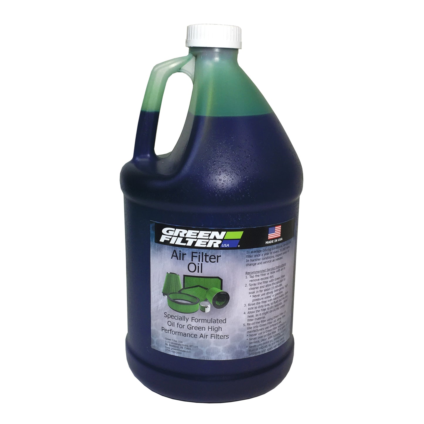 Green Filter USA - Green Air Filter Synthetic Oil - 1 Gallon - Blue - 2820