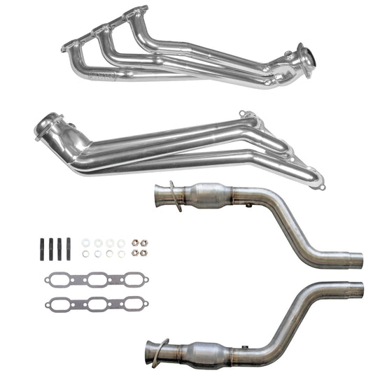 05-10 DODGE CHALL/CHAR V6 1-5/8 LONG TUBE HEADERS PLUS MID PIPE (SILVER CERAMIC)