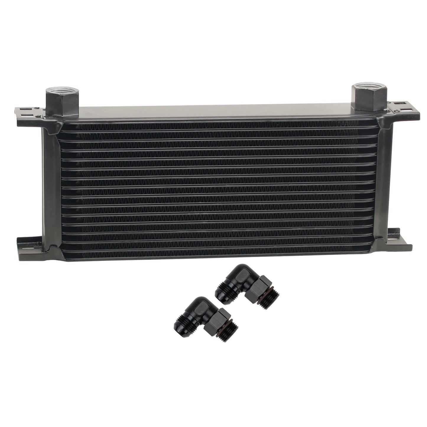16 Row Series 10000 Stack Plate Oil Fluid Cooler 90 Degree Swivel -8AN