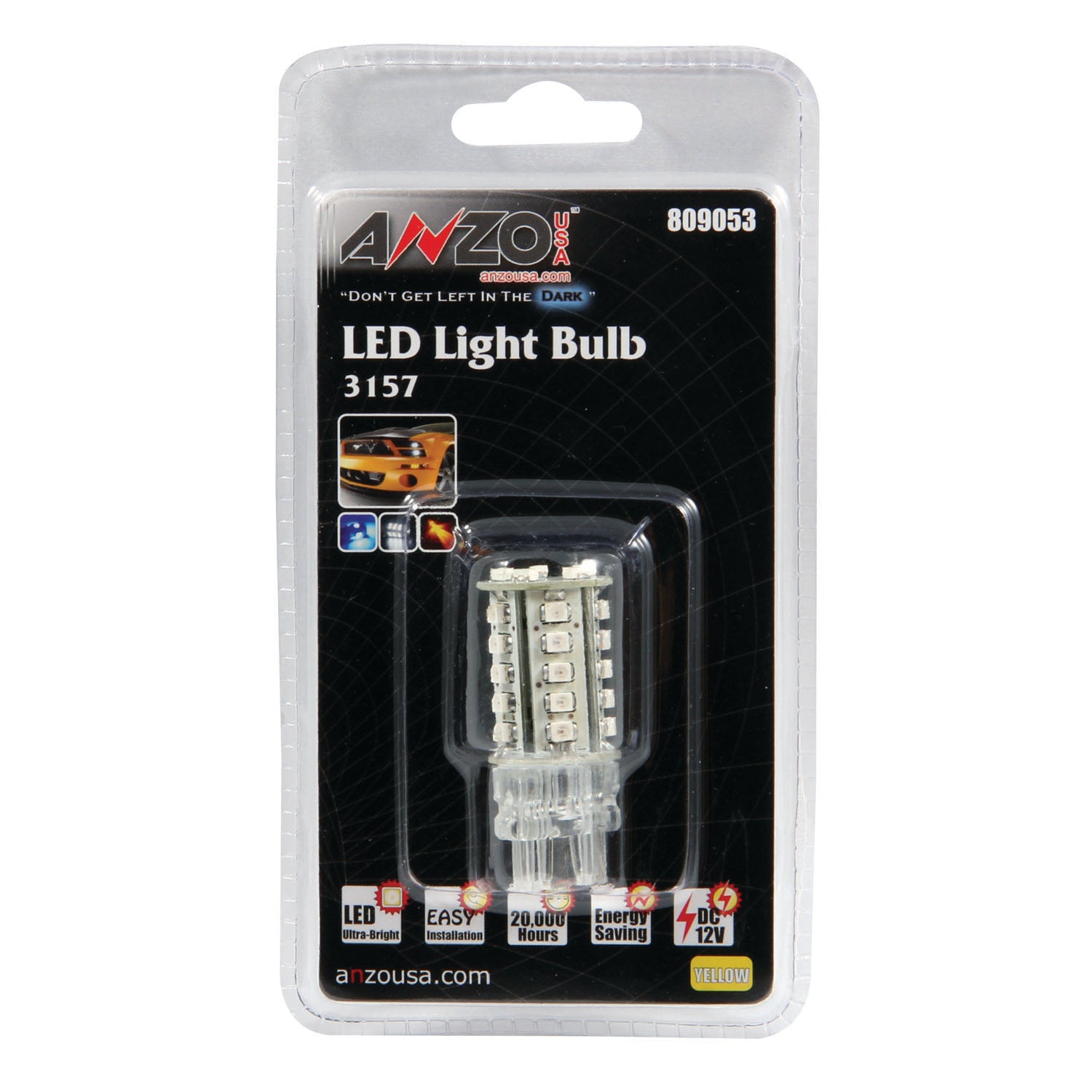 LED light bulb packaging with AWZOK branding on a white background