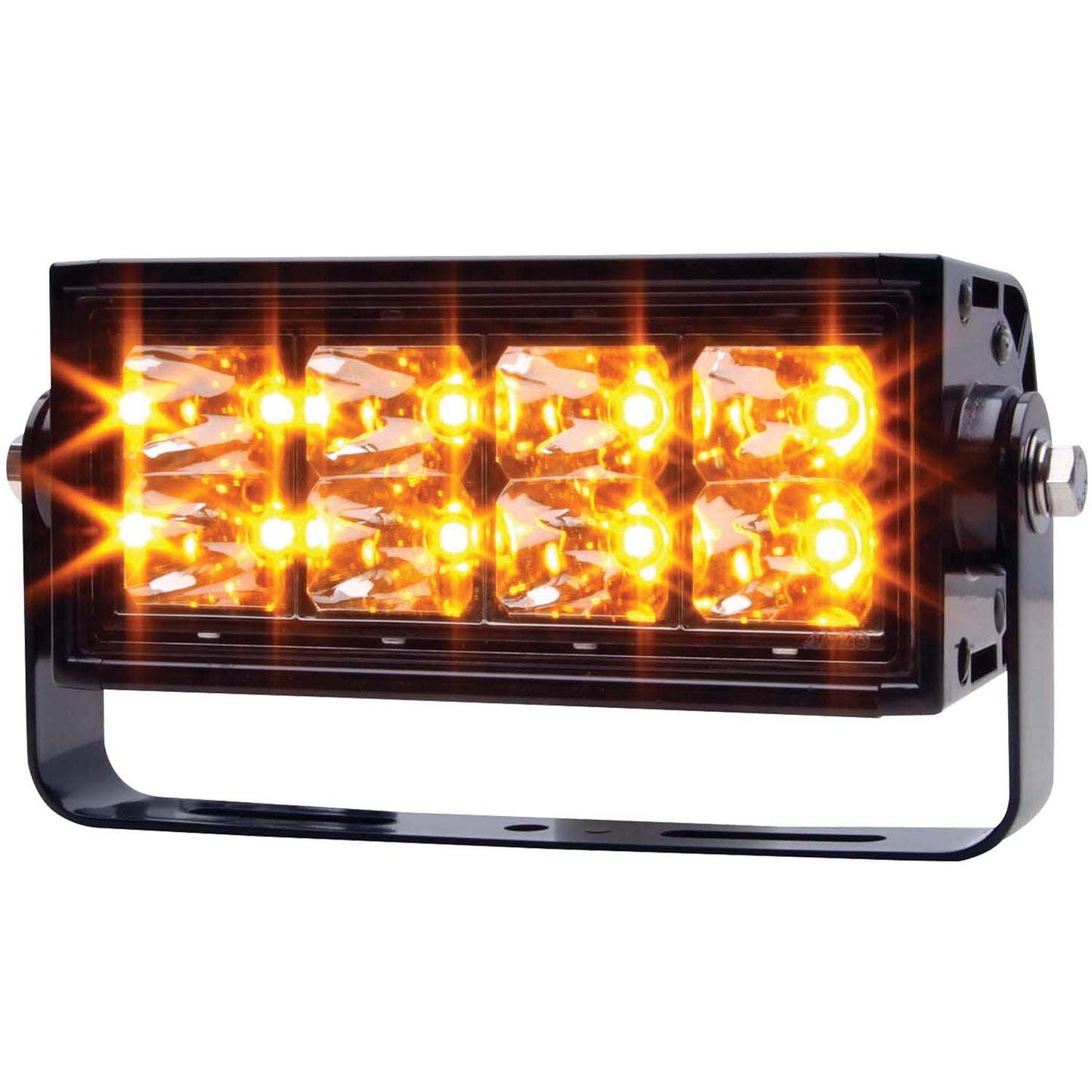 LED light bar with amber lights on a white background
