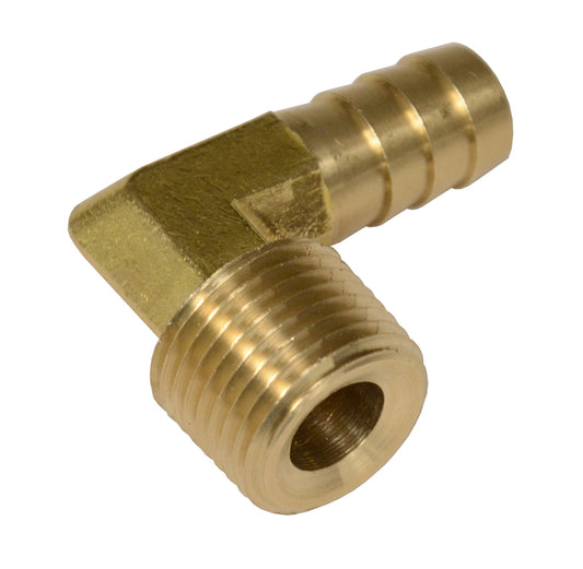 1/2" NPT Male X 1/2" Barb 90° Hose Fitting Each