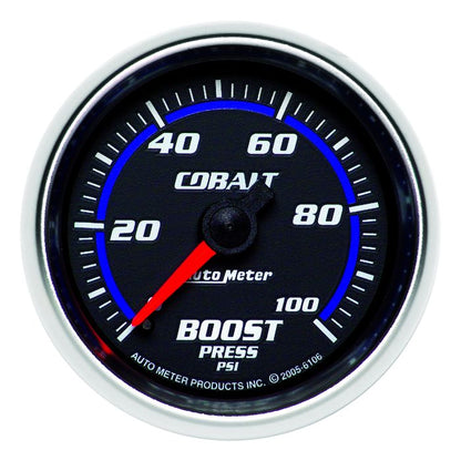 AutoMeter 2-1/16 in. Boost Gauge 0-100 PSI Cobalt - ATM-6106