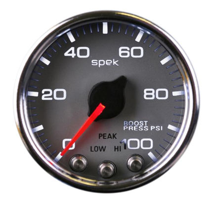 AutoMeter 2-1/16 in. Boost Gauge 0-100 PSI Spek-Pro Silver/Black - ATM-P30522