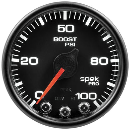 AutoMeter 2-1/16 in. Boost Gauge 0-100 PSI SPEK-PRO Black -ATM-P30532