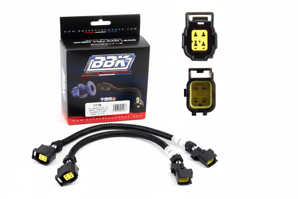 BBK 1118 Front O2 Extensions 12" 4‑Pin 05‑24 Charger Challenger 300 5.7 6.1 6.4