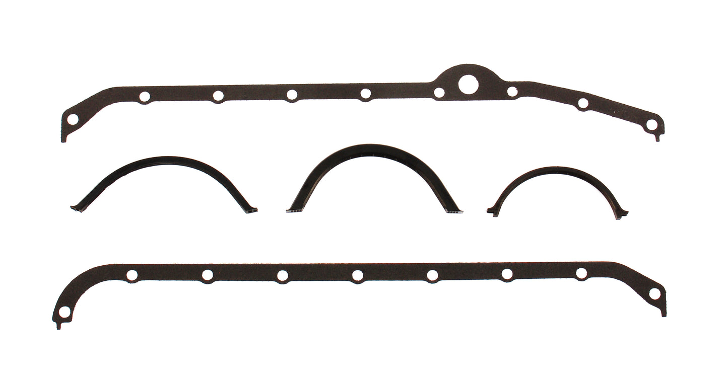 Cometic Gasket Automotive Chevrolet Gen-1 Small Block V8 Oil Pan Gasket Kit; Left Side Dipstick (Hole Removed); Clearance For Stroker Cranks; Side Rails Only