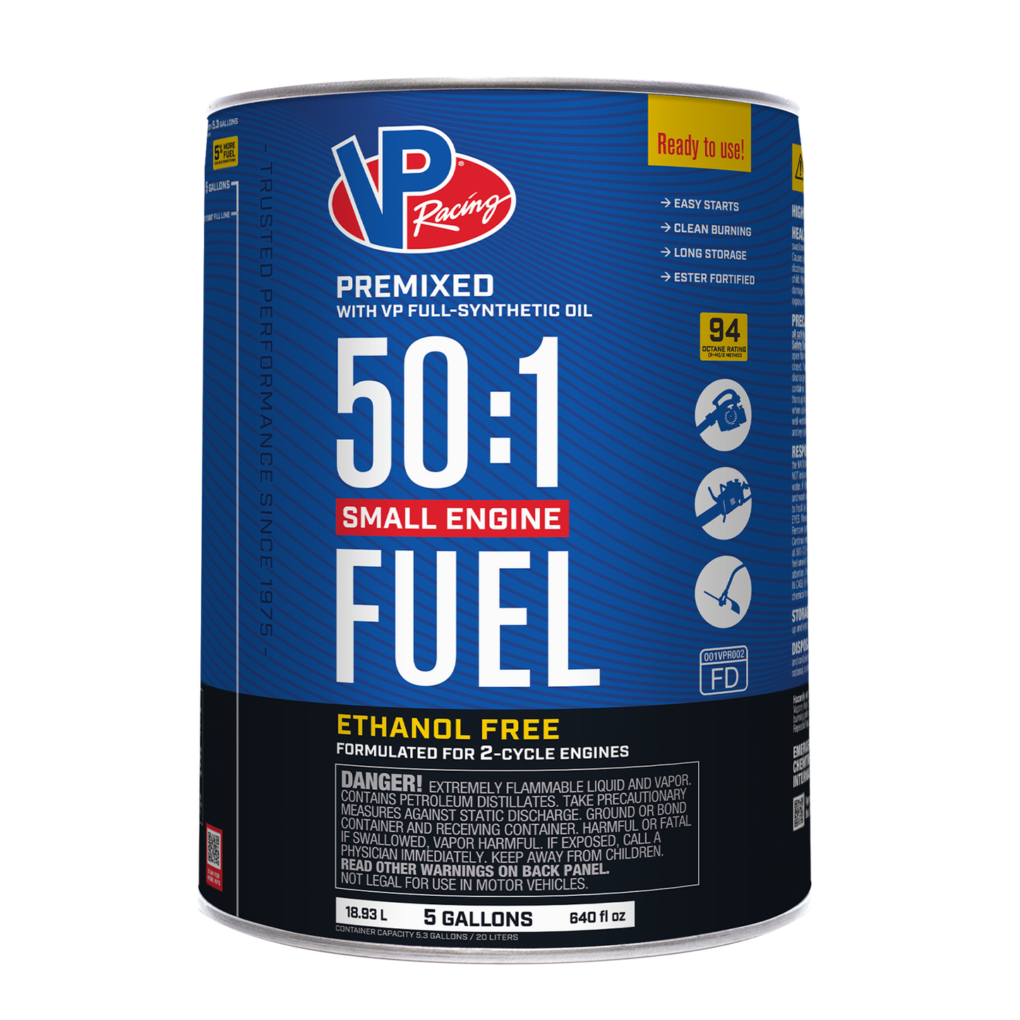 50:1 Premixed Small Engine Fuel 5 Gallon Pail