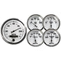 5 PC. GAUGE KIT 3-3/8 In. & 2-1/16 In.  ELEC. SPEEDOMETER OLD TYME WHITE II