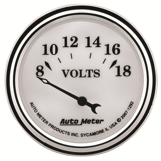 2-1/16 In. VOLTMETER 8-18V OLD-TYME WHITE II