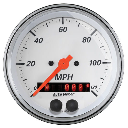 3-3/8 In. GPS SPEEDOMETER 0-120 MPH ARCTIC WHITE