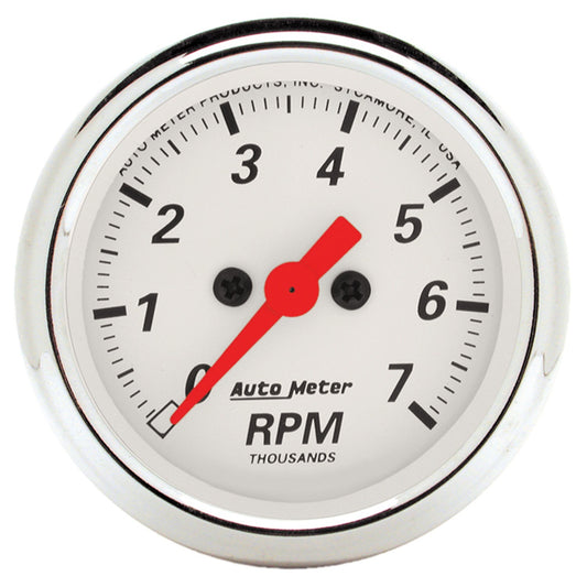 2-1/16 In. IN-DASH TACHOMETER 0-7000 RPM ARCTIC WHITE
