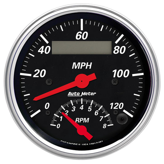 3-3/8 In. TACHOMETER/SPEEDOMETER COMBO 8K RPM/120 MPH DESIGNER BLACK