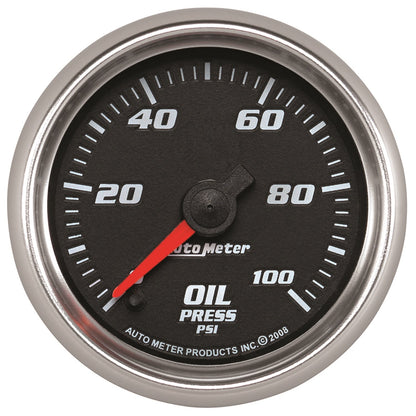 2-1/16 In. OIL PRESSURE 0-100 PSI BLACK PRO-CYCLE