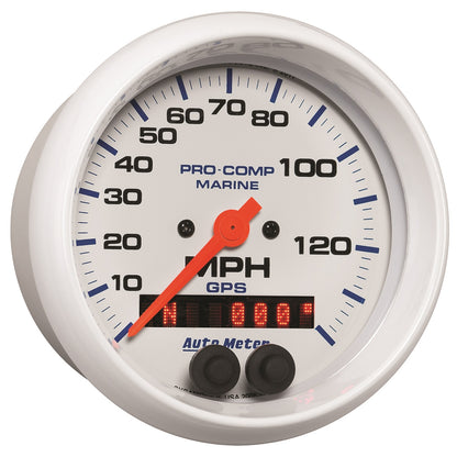 3-3/8 In. GPS SPEEDOMETER 0-140 MPH MARINE WHITE