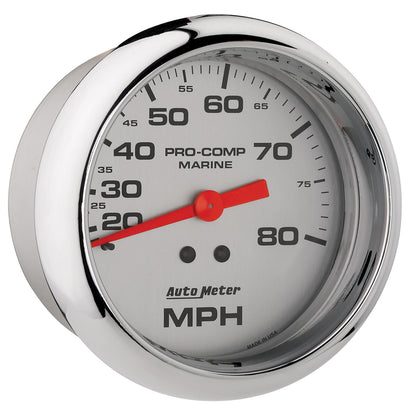 3-3/8 In. MECHANICAL SPEEDOMETER 0-80 MPH MARINE CHROME ULTRA-LITE