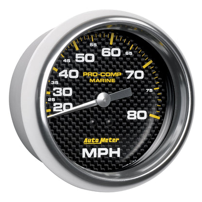 3-3/8 In. MECHANICAL SPEEDOMETER 0-80 MPH MARINE CARBON FIBER