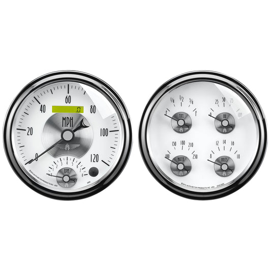AutoMeter 2 Pc. Gauge Kit 5 in. Quad & Tach/Speedo 240-33 Ω Prestige Pearl - ATM-2008