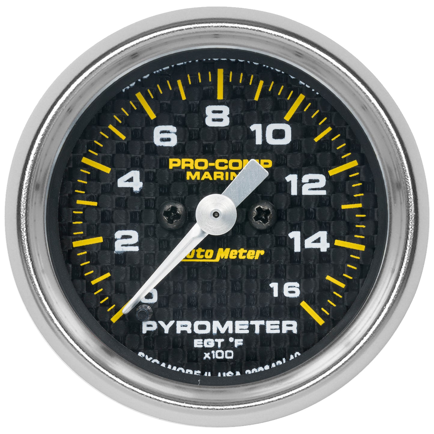 2-1/16 In. PYROMETER 0-1600 Fahrenheit MARINE CARBON FIBER