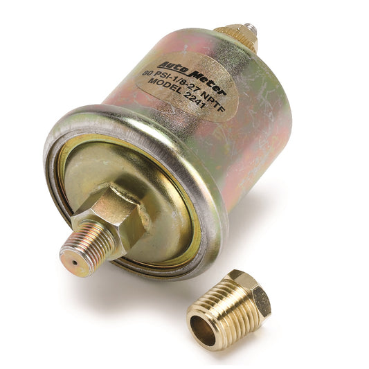 SENSOR OIL PRESSURE 0-80PSI 1/8 In. NPT MALE FOR SHORT SWEEP ELEC.