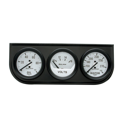 GAUGE CONSOLE OILP/WTMP/VOLT 2-1/16 In.  100 PSI/280 Fahrenheit/16V WHT DIAL BLK BZL AG