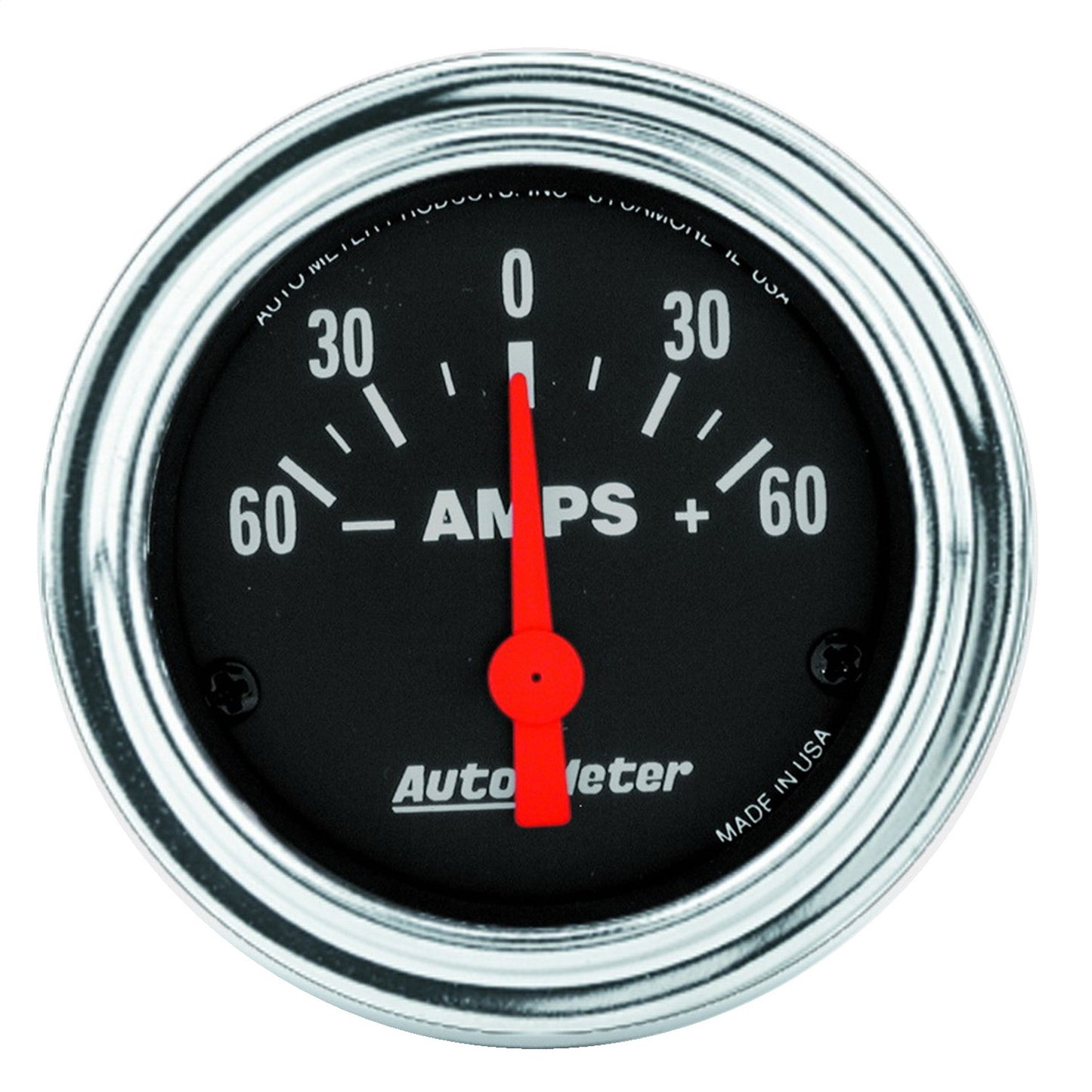 AutoMeter 2-1/16 in. Ammeter 60-0-60 AMPS Traditional Chrome - ATM-2586