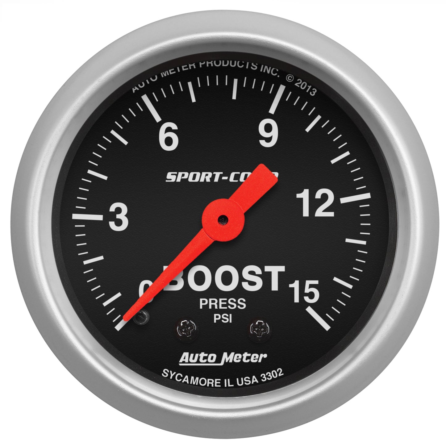 AutoMeter 2-1/16 in. Boost Gauge 0-15 PSI Sport-Comp - ATM-3302