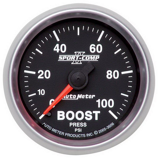 AutoMeter 2-1/16 in. Boost 0-100 PSI Sport-Comp II - ATM-3606