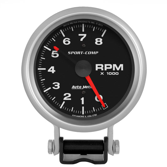 3-3/4 In. PEDESTAL TACHOMETER 0-8000 RPM SPORT-COMP