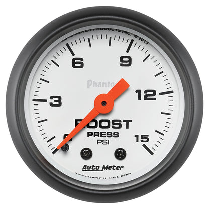 AutoMeter 2-1/16 in. Boost Gauge 0-15 PSI Phantom Series - ATM-5702