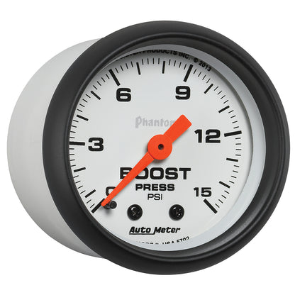 AutoMeter 2-1/16 in. Boost Gauge 0-15 PSI Phantom Series - ATM-5702