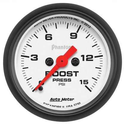 AutoMeter 2-1/16 in. Boost Gauge 0-15 PSI Phantom Series - ATM-5750