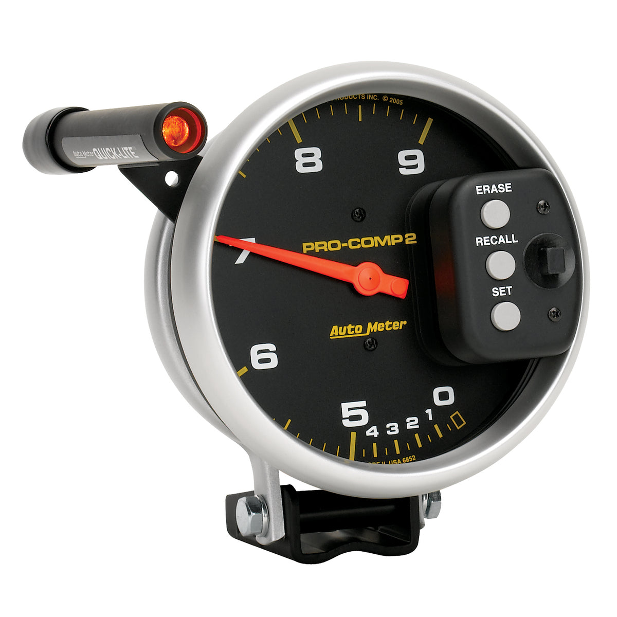 Performance Tachometer 5 In. TACHOMETER 0-9000 RPM PEDESTAL DUAL RANGE W/ QUICK LITE & PEAK M ...