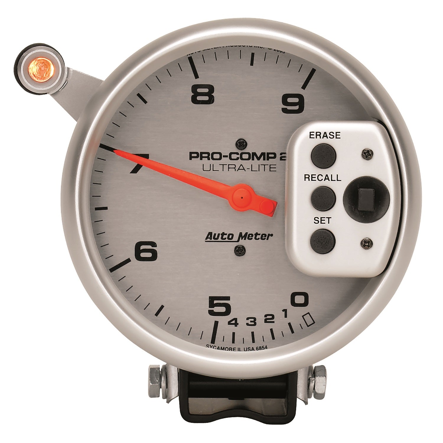 5 In. TACHOMETER 0-9000 RPM PEDESTAL W/ QUICK LITE DUAL RANGE W/PEAK M ...