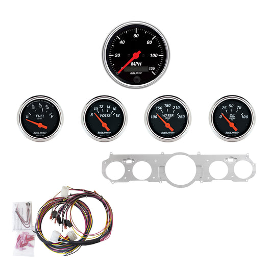 5 GAUGE DIRECT-FIT DASH KIT MUSTANG 65-66 DESIGNER BLACK