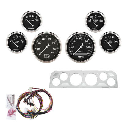 6 GAUGE DIRECT-FIT DASH KIT CHEVY TRUCK 64-66 OLD TYME BLACK