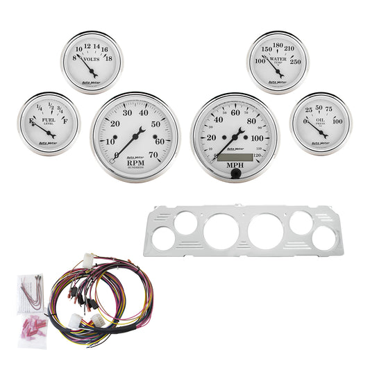 6 GAUGE DIRECT-FIT DASH KIT CHEVY TRUCK 64-66 OLD TYME WHITE