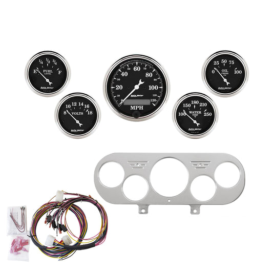 5 GAUGE DIRECT-FIT DASH KIT NOVA 62-65 OLD TYME BLACK