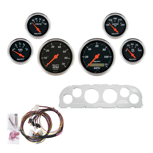 6 GAUGE DIRECT-FIT DASH KIT CHEVY TRUCK 60-63 DESIGNER BLACK