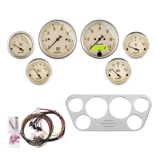 6 GAUGE DIRECT-FIT DASH KIT FORD TRUCK 53-55 ANTIQUE BEIGE