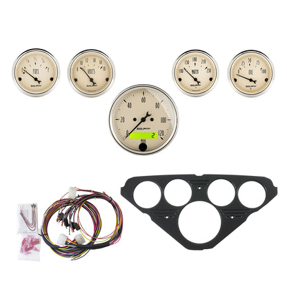 5 GAUGE DIRECT-FIT DASH KIT CHEVY TRUCK 55-59 ANTIQUE BEIGE
