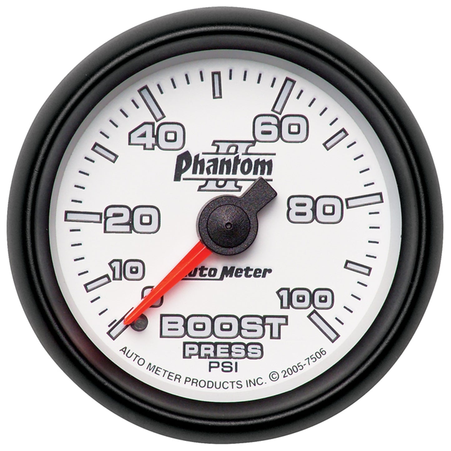 AutoMeter 2-1/16 in. Boost Gauge 0-100 PSI Phantom II Series - ATM-7506