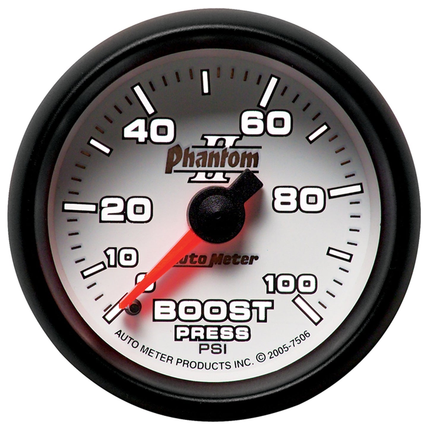 AutoMeter 2-1/16 in. Boost Gauge 0-100 PSI Phantom II Series - ATM-7506