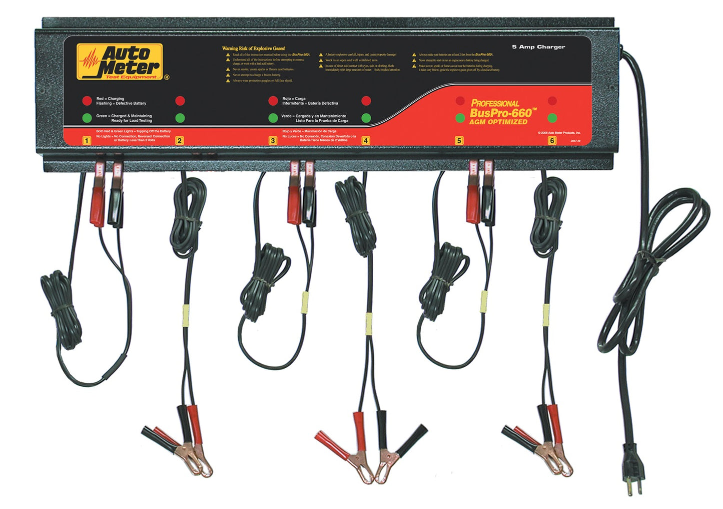 BUSPRO-660; AGM Optimized Smart Battery Charger - 6 Channel 120v 5 Amp