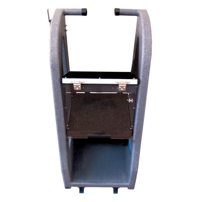 ES-11; Deluxe Equipment Stand With Front Casters And Bottom Compartment