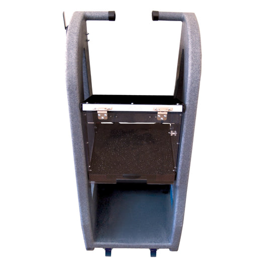 ES-11; Deluxe Equipment Stand With Front Casters And Bottom Compartment