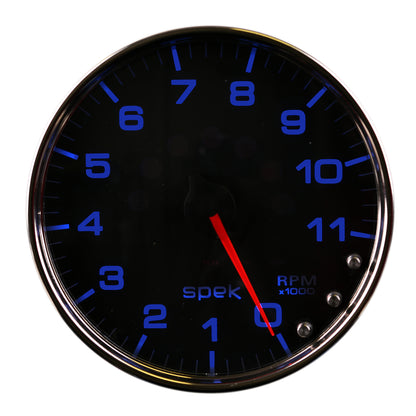5 In. IN-DASH TACHOMETER 0-11000 RPM SPEK-PRO BLACK/CHROME