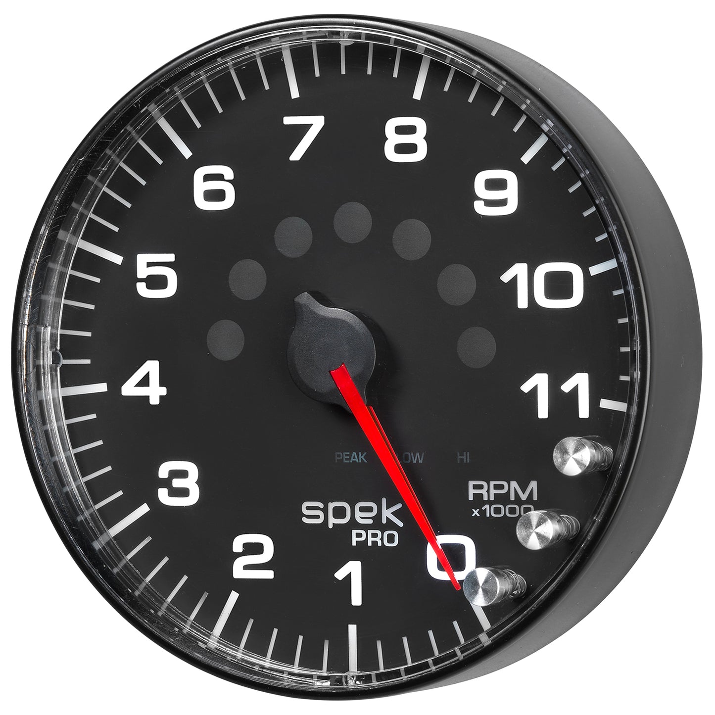 5 In. IN-DASH TACHOMETER 0-11000 RPM SPEK-PRO BLACK/BLACK