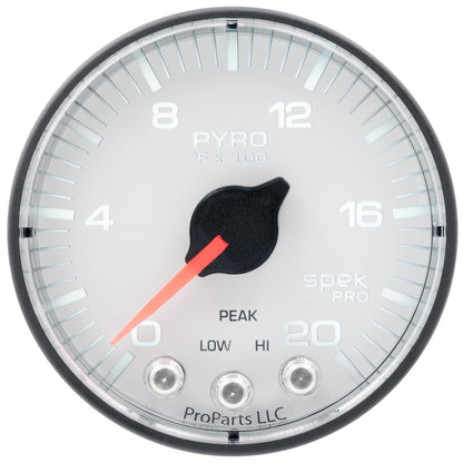 PILLAR KIT 0-60 PSI/0-2000 Fahrenheit 98-02 DODGE RAM W/O SPEAKER SPEK-PRO WHITE DIAL BLACK BEZEL FLAT ANTIGLARE LENS