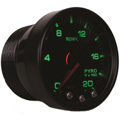 2-1/16 In. PYROMETER 0-2000 Fahrenheit SPEK-PRO BLACK/BLACK